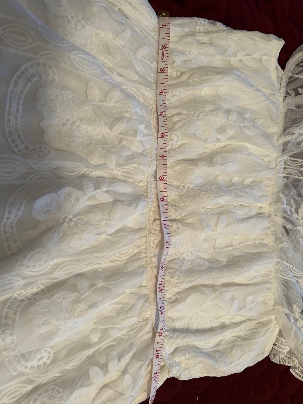 White Lace Maxi Dress with Sheer Overlay - Elegant Women's Dress - Picture 5 of 6